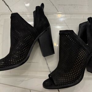 Vince Camuto Kensa Black Perforated Heeled Bootie